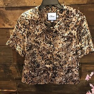 Chaus animal print short classic jacket • Size 10